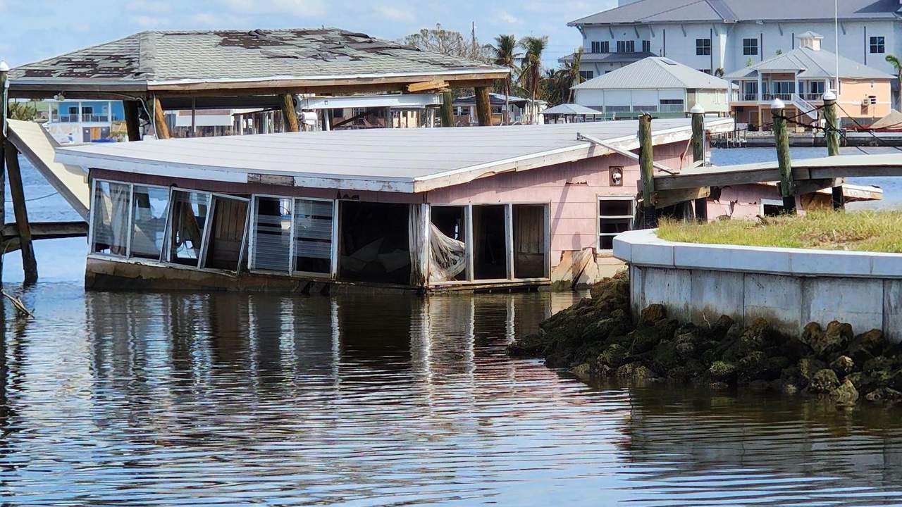Florida waterfront home destroyed by a hurricane